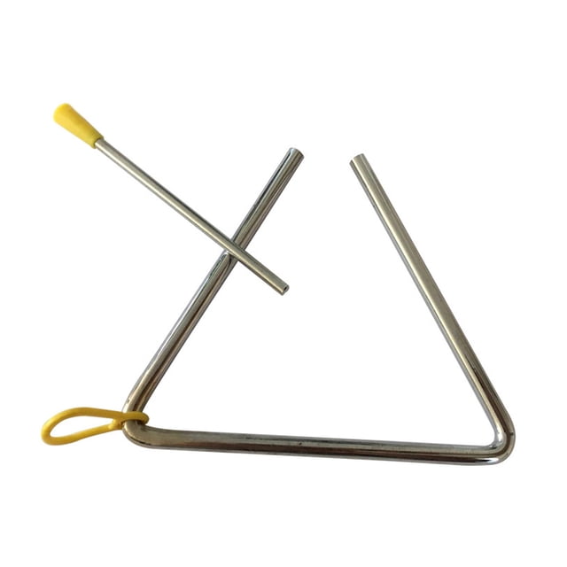 Hearth & Gear 4 Inch Musical Steel Triangle Percussion Instrument With Striker Kindergarten Teaching Tool Easy Playing Delicate Playing Triangle Instrument Music for Toddlers 1 Baby Tambourines Light