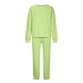 thumbnail image 4 of IROINNID Survêtement pour Femmes Ensemble 2 Pcs Rabais Tenues Décontractées Hauts à Manches Longues Amples Ajustés Col Rond Pantalons Longs Ensembles Chandails Costume de Jogging, Vert Menthe, 4 of 6
