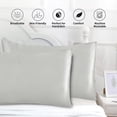 thumbnail image 2 of Book Hot Deals! Silk Pillowcase 2 Pack For Hair And Skin Both Sides Proof Soft Breathable Smooth Silk Pillow Cover Pillow Case Protector With Zipper, 2 of 4