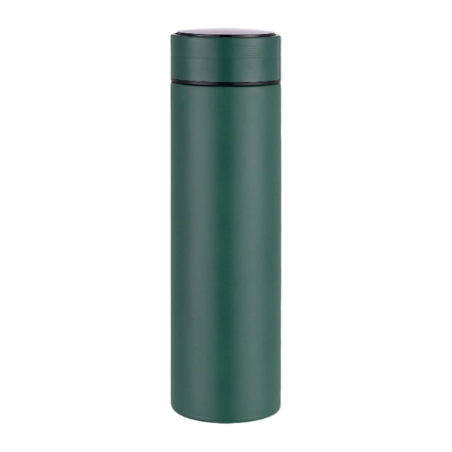 Green Green 500Ml Stainless Steel Insulated Cup With Real-Time Temperature Display On Lid Includes Tea Strainer For Convenient Drinking