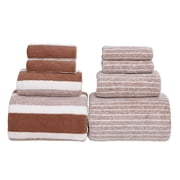 zanvin 8PC Towel Bath Towel Set Velvet Spun Highly Absorbent Soft Bath Towel Suitable for Bathroom Spa Gym Towel Set, Birthday Gifts