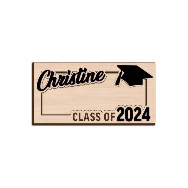 Thinsony Graduation Gift Cash Holder Wooden Envelope Wallet Safe 2024 Graduation Money black