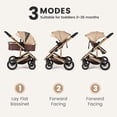 thumbnail image 3 of INFANS 2 in 1 Baby Stroller, Folding Newborn Pram Convertible Stroller Bassinet for Infant Foldable High Landscape Shock Absorption with Reversible Seat Aluminum Structure for Pushchair, 3 of 9