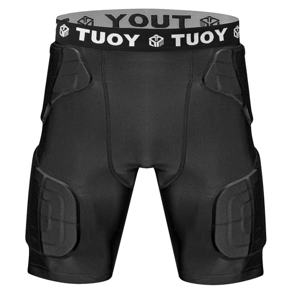 Men's Padded Football Girdle Compression 5-Pads Integrated Football Pads with Hip Tail Thigh Protector for Football Baseball