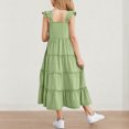 thumbnail image 3 of Diufon Robe Maxi pour Filles Été Décontractée Manches Courtes Robe Ligne A Ourlet à Volants Robe Fluide pour Préadolescentes 3-13 Ans, 3 of 9