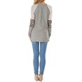 thumbnail image 4 of Nlife Women Colorblock Stripes Leopard Print Crew Neck Long Sleeves Top, 4 of 4