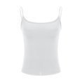 thumbnail image 3 of Timegard Camisoles pour Femmes Col Rond Bretelles Spaghetti Couleur Unie Été Décontracté Confortable Sans Manches, 3 of 6