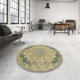 thumbnail image 3 of Ahgly Company Tapis d'Intérieur Carrés Abstraits Vert Foncé Tapis de Zone Abstraits, 5 Pieds Carré, 3 of 6