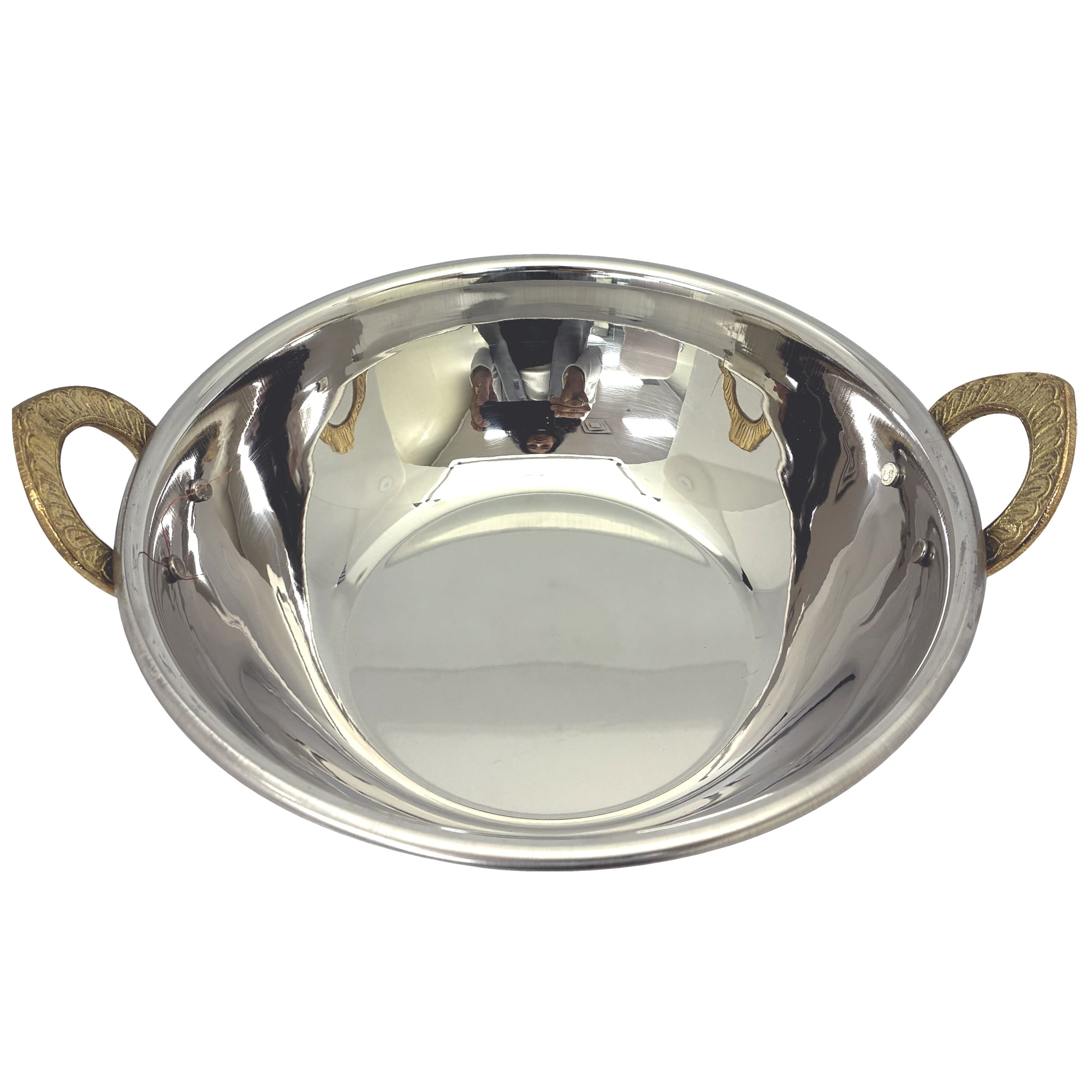 Verka Karahi en cuivre martelé avec intérieur en acier inoxydable, 3,5 pouces