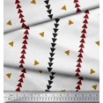 thumbnail image 2 of Soimoi Gold Poly Georgette Fabric Geometric Triangle & Jamdani Print Fabric by the Yard 52 Inch Wide, 2 of 2