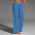thumbnail image 2 of Kcodviy Pants Polyester Wide Legged Women Pant Daily Woman High Waist Pants Plus Size Twill Pants for Women Wide Leg Dress Pants Plus Size Women Drawstring Pants, 2 of 8
