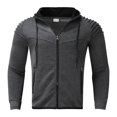 thumbnail image 4 of Veste Cardigan à Capuche à Manches Longues Repliée pour Homme d'Automne, 4 of 6