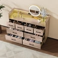 thumbnail image 2 of BeesClover Commode Moderne à 8 Tiroirs avec Lumières DEL, Station de Recharge Intégrée, Grand Rangement, Dimensions 49.08 Pouces x 16.73 Pouces x 35.43 Pouces, Parfaite pour la Chambre, le Salon et l'Entrée, 2 of 8