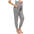 thumbnail image 2 of Aqestyerly Pantalon Décontracté Uni pour Femmes Enceintes, Extensible et Confortable, Pantalon de Détente, 2 of 6