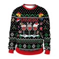 thumbnail image 1 of Chandail en Molleton Unisexe Imprimé Animal Col Rond Laid Noël Xmas, 1 of 3
