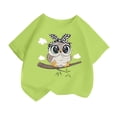 thumbnail image 1 of Hauts pour Filles Imprimé Mignon Col Rond Manches Courtes Tee Été Mode Ample Vêtements pour Tout-Petits Filles Vert 10-12 Ans, 1 of 4
