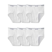 Fruit Of The Loom Mens Cotton White Briefs 6 Pack, L, White