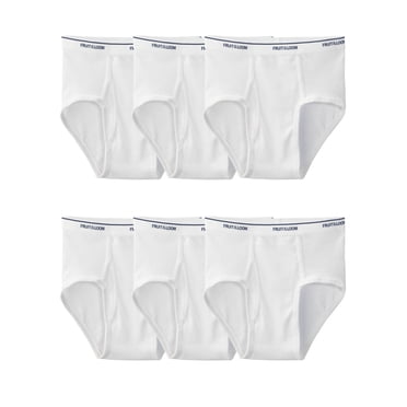 Fruit Of The Loom Mens Cotton White Briefs 6 Pack, L, White