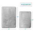 thumbnail image 1 of Set of 2 Clara Clark Bath Mat Bathroom Rug - Absorbent Memory Foam Bath Rugs - Non-Slip, Thick, Cozy Microfiber Bathrug, Plush Shower, Toilet Bathmats - Silver - Large Size 20"x32" Small Size 17”x24”, 1 of 6
