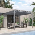 thumbnail image 2 of Outsunny Pergola Extérieure à Lames 9,5 Pieds x 9,7 Pieds avec Toit Rétractable, Gris, 2 of 10