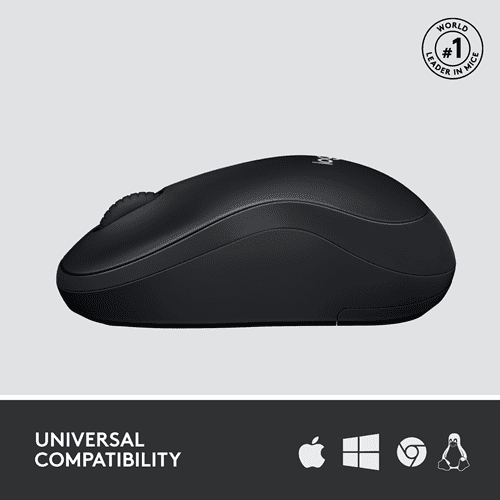 Logitech Silent Wireless Ambidextrous Mouse with USB Receiver Black