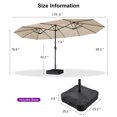 thumbnail image 3 of PURPLE LEAF 15ft Patio Market Umbrella with Base Double-Sided Pool Umbrellas for Pool Beach Deck Backyard Beige, 3 of 8