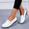 thumbnail image 4 of B91xZ Mocassins Décontractés pour Femmes, Mocassins Rétro Confortables, Chaussures Bateau Classiques, Blanc 9, 4 of 5