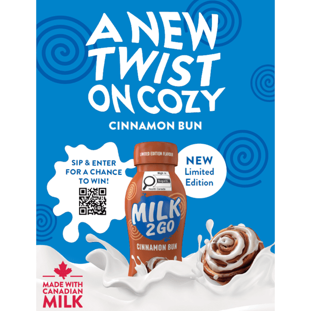 Milk2Go 1% M.F. Cinnamon Bun Limited Edition Partly Skimmed Milk