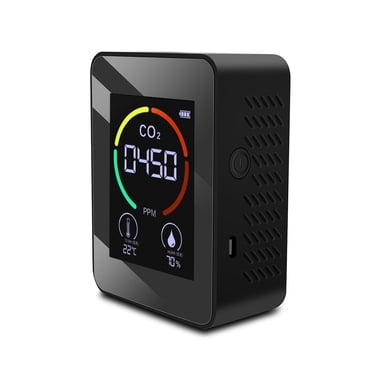YOPTOP Air Quality Monitor Portable Carbon Dioxide Detector 3-in-1 CO2 Humidity Meter TVOC Detection with LCD Display for Home Office Car