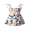 thumbnail image 4 of Robe d'Été pour Tout-Petit Fille Bébé, Tenue à Volants à Bretelles Spaghetti, Robes de Plage Soleil, Tournesol Floral, Combinaison Soleil, 4 of 4