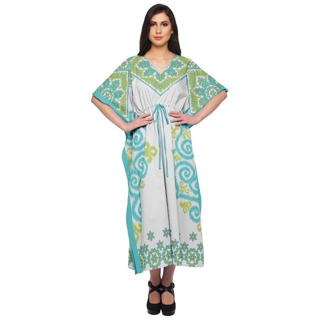 Moomaya Kaftan de Plage, Paréo de Bikini, Robe Longue Maxi Caftan pour Femmes