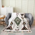 thumbnail image 1 of YST Boho Aztec Throw Blanket For Kids Teen Adults,Western Tribal Blanket Queen 90x90,Retro Exotic Style Fleece Blanket,Geometric Abstract Flannel Blanket,Rhombus Shapes Fuzzy Blanket,Warm, 1 of 5