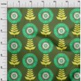 thumbnail image 3 of oneOone Georgette Viscose Forest Green Fabric Asian Block Floral Craft Projects Decor Fabric Printed By The Yard 42 Inch Wide, 3 of 4