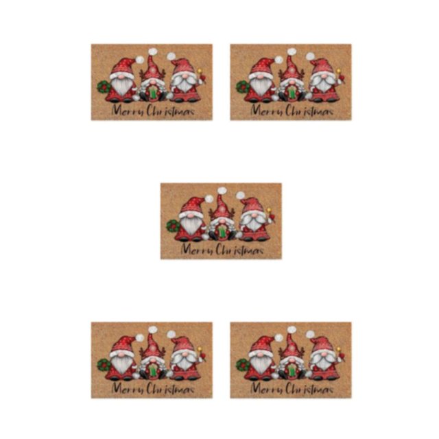 Baohd Wide Application Merry Christmas Gnome Doormat Soft And Comfortable Water Santa Claus 5Set