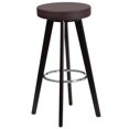thumbnail image 1 of Trenton Series 29'' High Contemporary Cappuccino Wood Barstool with Brown Vinyl Seat, 1 of 2