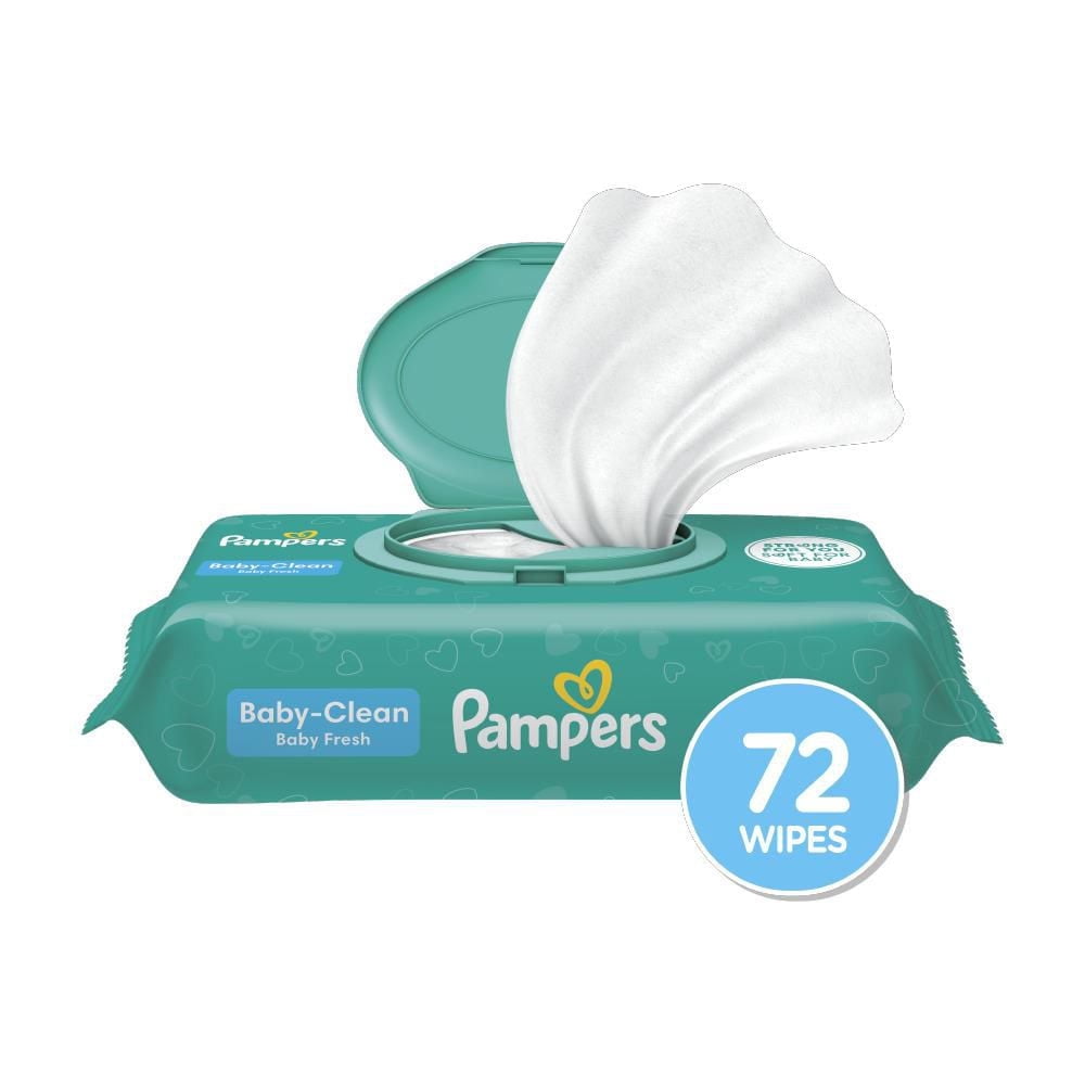 Pampers Complete Clean Lingettes pour Bébés - Parfum Frais. 1 Paquet à Couvercle Rabattable (72 Lingettes au Total)