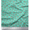 thumbnail image 1 of Soimoi Tissu Satin Modal Vert Roue de Navire Tissu à Imprimé Nautique au Mètre 42 Pouces de Large, 1 of 2