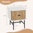 thumbnail image 3 of Costway Table de Chevet à Porte Coulissante, Style Mi-Siècle Moderne, Table d'Appoint de Rangement avec Armoire, Blanc Vieilli, 3 of 10