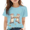 thumbnail image 1 of T-Shirt à Manches Courtes pour Enfants, Col Rond avec Imprimé Coloré, Mélange Doux Polyester-Spandex, Tissu Respirant, Tenue Quatre Saisons, pour Garçons et Filles de 3 à 14 Ans, 1 of 1