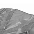 thumbnail image 3 of Femmes 3Pcs Soie Satin Lingerie Ensemble Robe et Robe et G-String Nuisette Ensembles Pyjama Vêtements de Nuit, 3 of 6