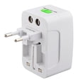 thumbnail image 1 of World Power Plug Adapter, Universal Travel Adapter White US AU UK EU Plug Portable  for 150 Countries, 1 of 8
