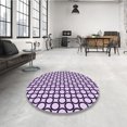 thumbnail image 4 of Ahgly Tapis Rond Lavable en Machine Intérieur Transitionnel Fleur Rose, 6 Pieds Rond, 4 of 7