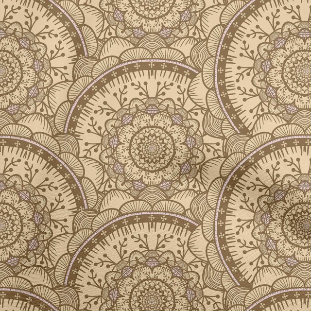 oneOone Georgette Viscose Light Brown Fabric Asian Block Mandala Sewing Craft Projects Fabric Prints By Yard 42 Inch Wide