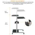 thumbnail image 3 of Bureau Debout Mobile Polyvalent, Poste de Travail Informatique Roulant pour Bureau à Domicile, Bureau pour Portable avec Tablette pour Imprimante et Espace pour Clavier, Hauteur Réglable, 3 of 9