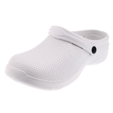 Sabots Antidérapants de Chef Infirmière Chaussures Sanitaires Sandales à Bride Tongs Plage Blanc