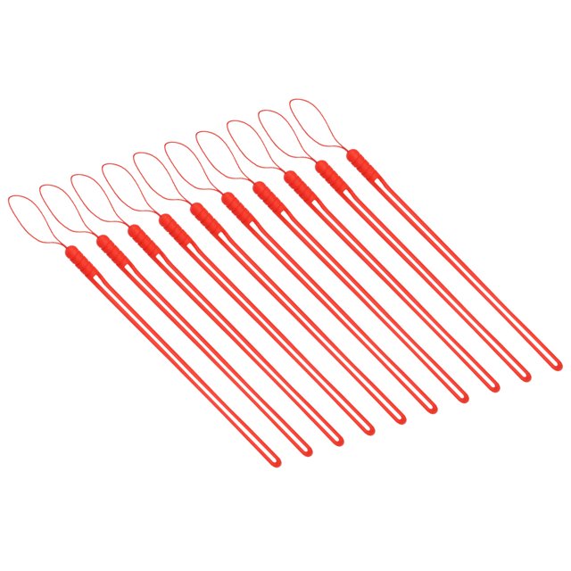 Unique Bargains Lot de 10 Dragonne Sangle de Poignet Dragonne Lanière en Silicone Dragonne Bracelet Rouge