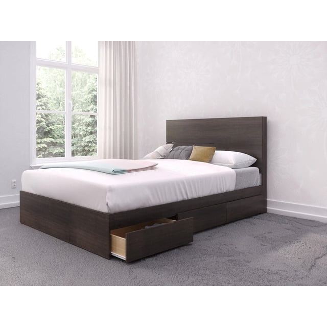 Ensemble de chambre à coucher queen 2 pièces Nexera, Ébène