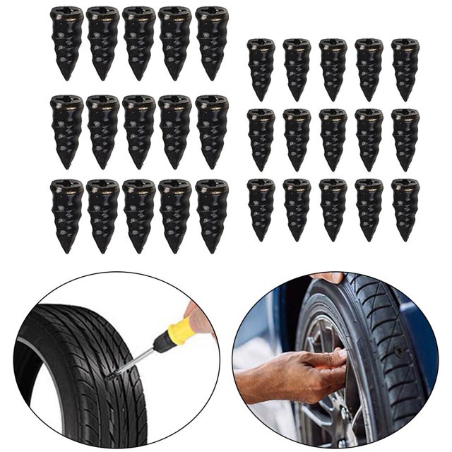 MYG 30 Pcs Clous de Réparation de Pneu de Voiture en Caoutchouc