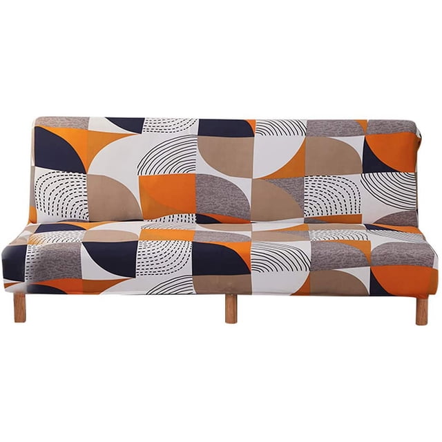 2024 Futon Slipcover Armless Sofa Covers Stretch Sofa Bed Slipcover Protector Elastic (Light Gray Animal)