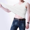 thumbnail image 4 of LOVZFMLL Camisoles pour Hommes Chandail à Enfiler T-shirt Uni Extérieur Élastique Ajusté Sans Marquesr Débardeur Uni à Col en V, 4 of 5